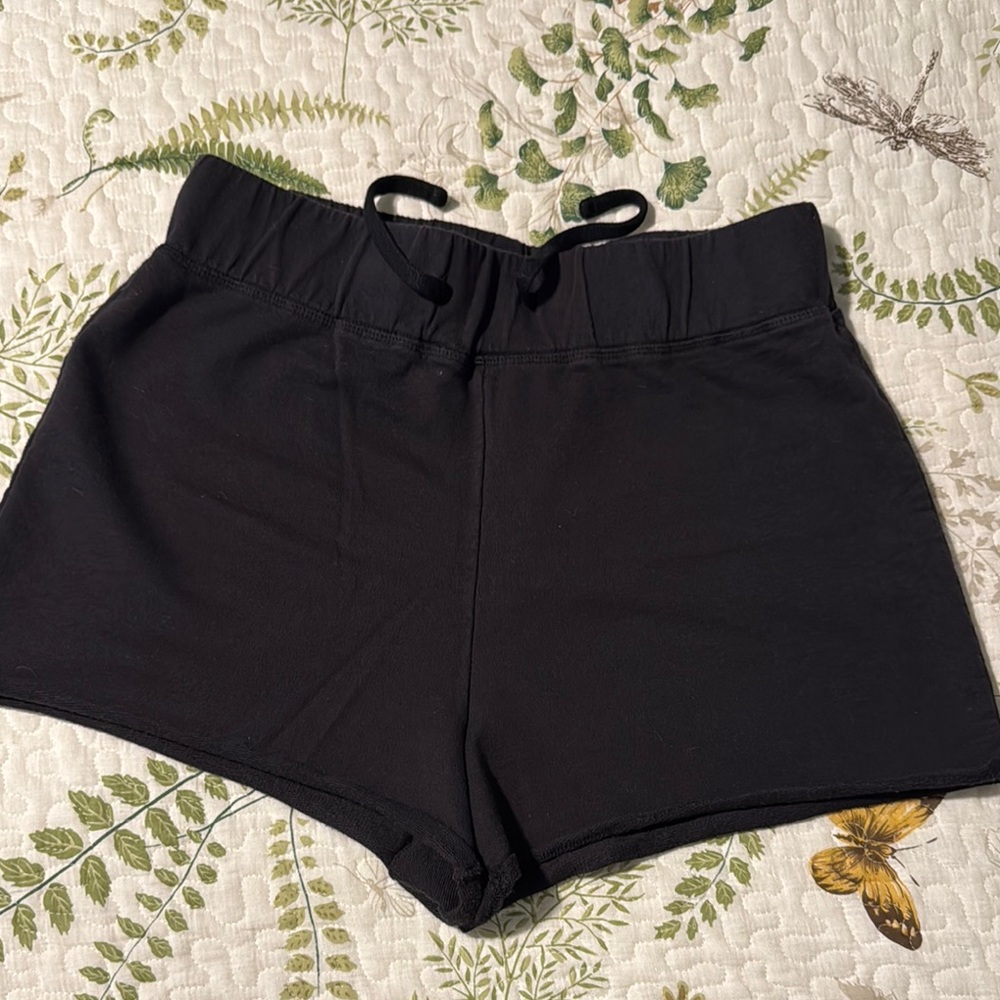 James Perse Black Athletic Shorts Elastic Waistband Relaxed Fit